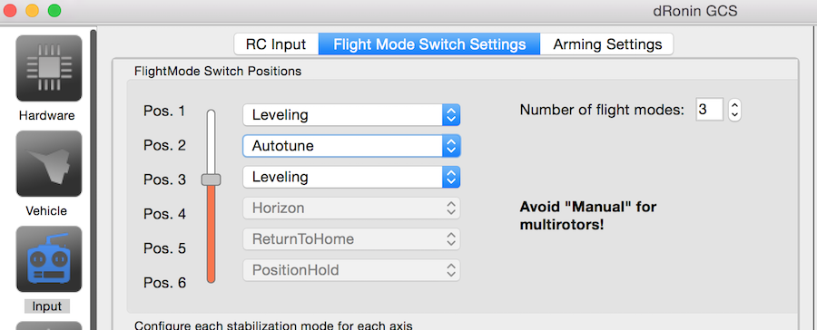 Flight Mode Configuration